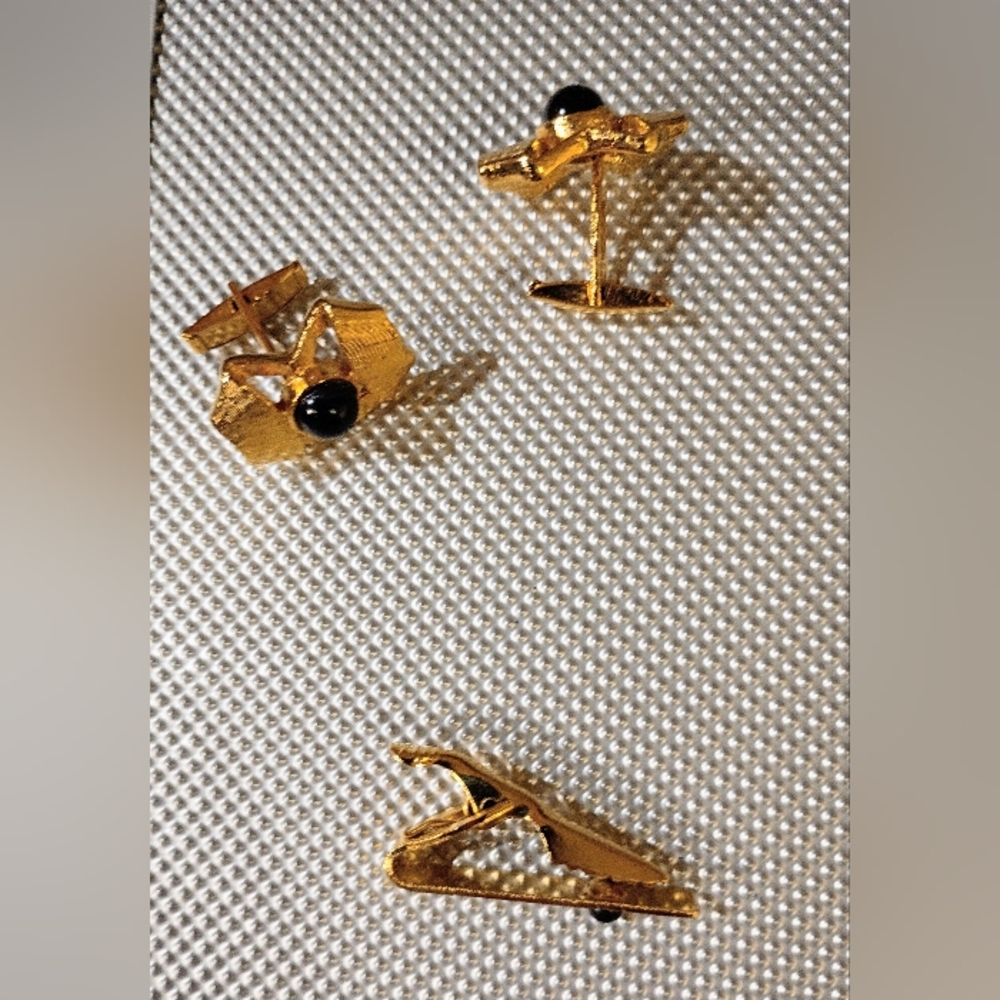 Gold and Black Cufflinks Set